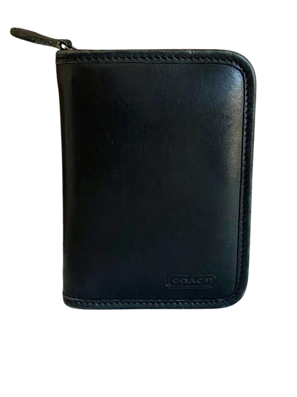 Vintage Coach Black Leather Zip Around Travel Organizer Planner Wallet - Picture 5 of 6